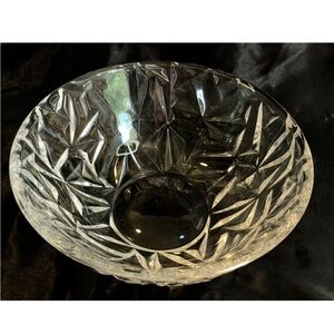 Tiffany & Co Rock Cut 9" Clear Crystal Bowl Cut Textured Signed Discontinued
